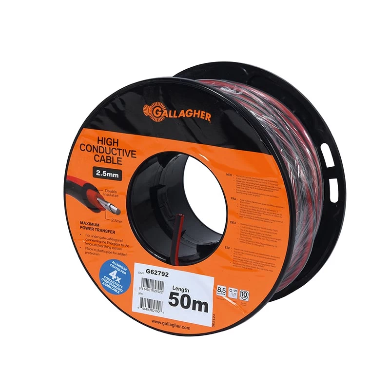 Gallagher Grondkabel XL Rood 2,5mm 50mtr 1 Gallagher Grondkabel XL Rood 2,5mm 50mtr