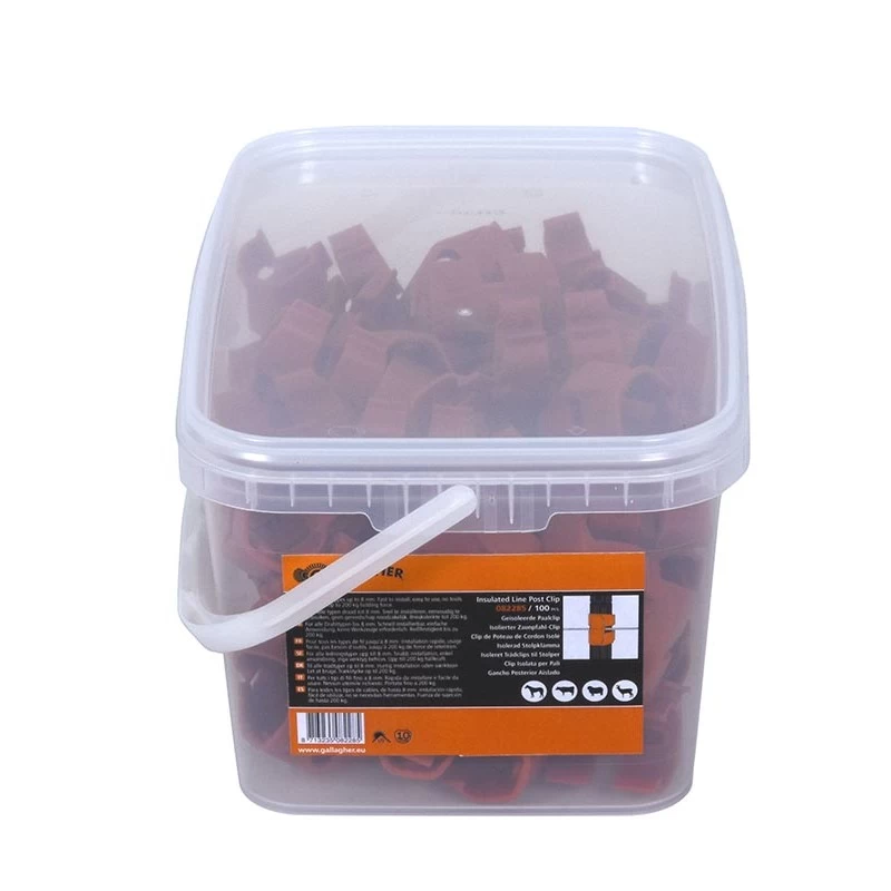 Gallagher DRAAD CLIP ISOLATOR VOOR Gallagher LINE POST (100) 1 Gallagher DRAAD CLIP ISOLATOR VOOR Gallagher LINE POST (100)