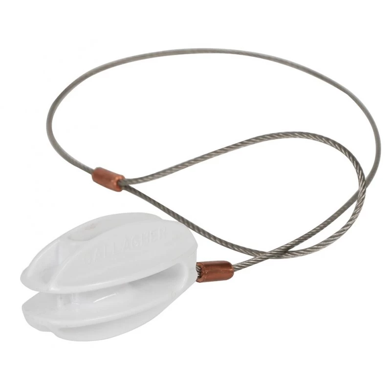 Gallagher Hoekisolator VERSTERKT Wit MET RVS KABEL (5) 1 Gallagher Hoekisolator VERSTERKT Wit MET RVS KABEL (5)