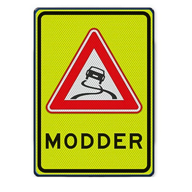 Modderbord Slipgevaar 40x60cm Reflecterend | Vlak 1 Modderbord Slipgevaar 40x60cm Reflecterend | Vlak