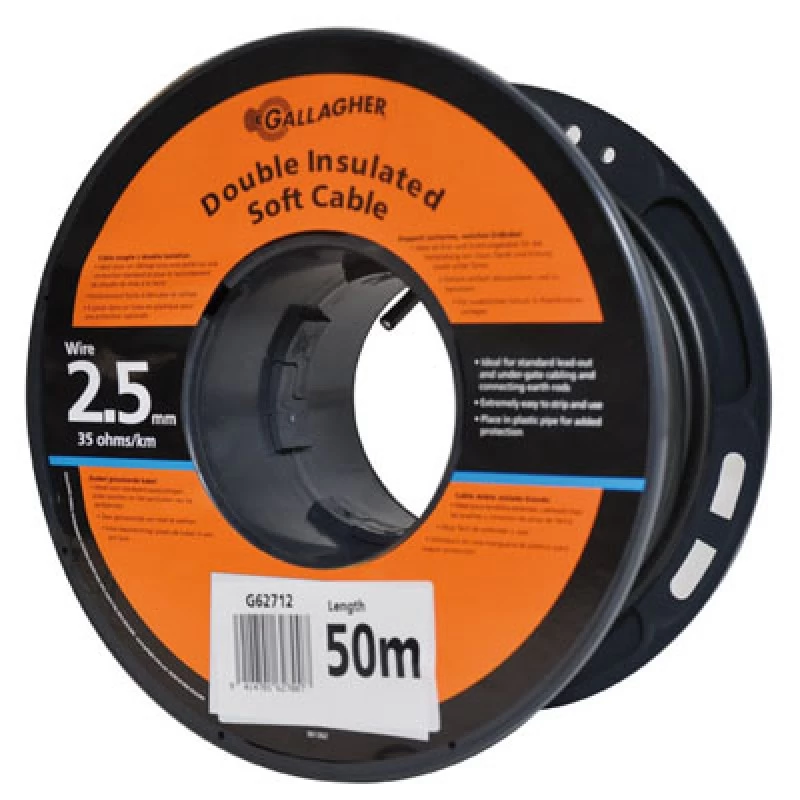 Gallagher KABEL 2,5MM 50M/ROL 35 OHM/1KM 1 Gallagher KABEL 2,5MM 50M/ROL 35 OHM/1KM